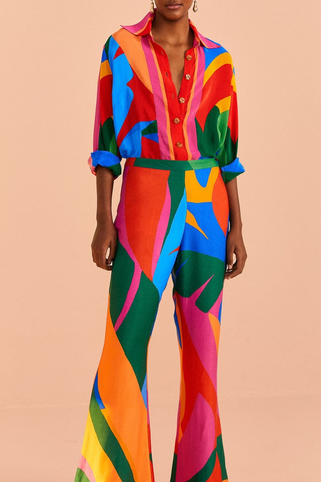Pantalon Feuilles colorées - Multicolore
