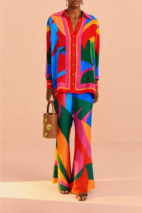 Pantalon Feuilles colorées - Multicolore