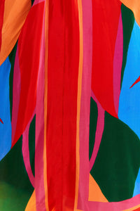 Robe longue Feuilles colorées - Multicolore