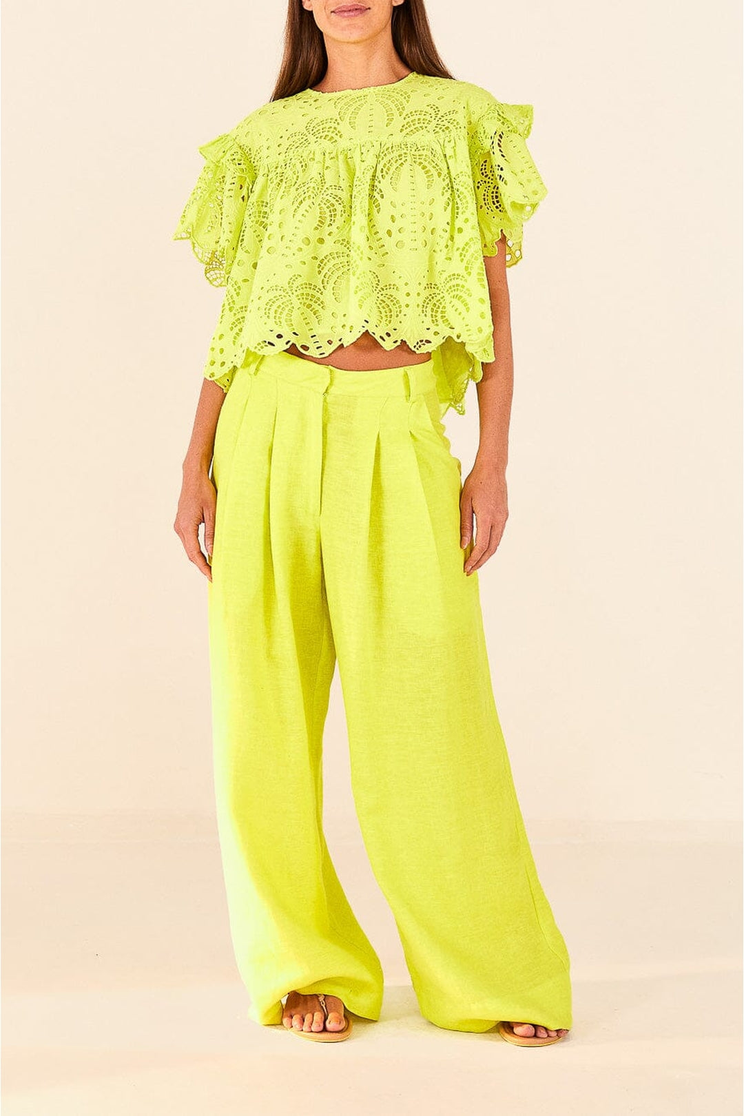 Blouse Palmiers richilier anis en coton - Vert