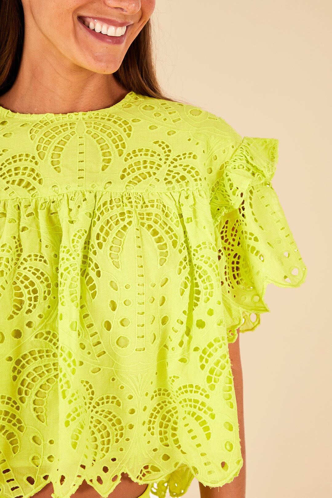 Blouse Palmiers richilier anis en coton - Vert