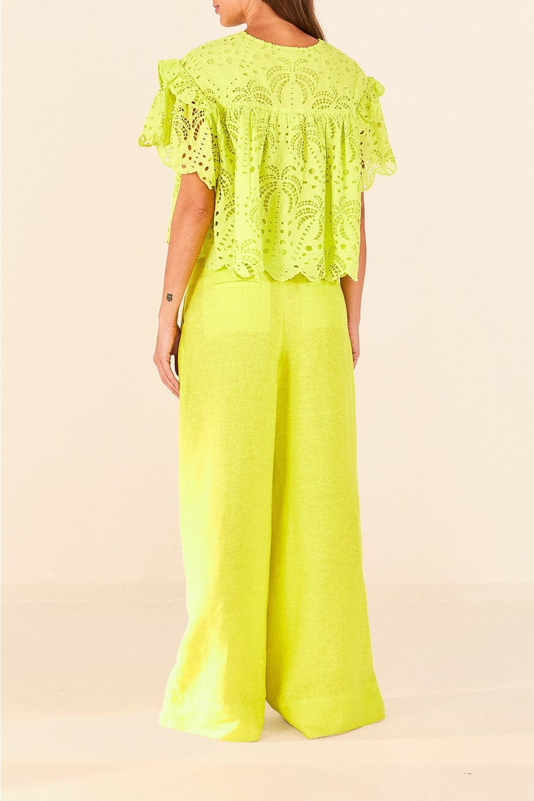 Blouse Palmiers richilier anis en coton - Vert