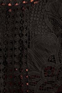 Blouse courte Alucina Luz en dentelle - Noir