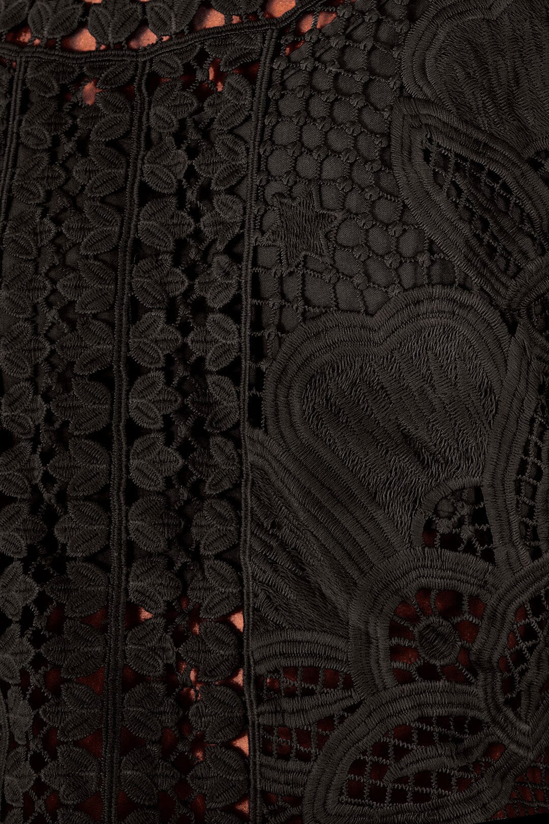 Blouse courte Alucina Luz en dentelle - Noir