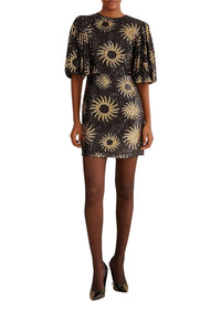 Robe courte Sunny Mood à sequins - Noir