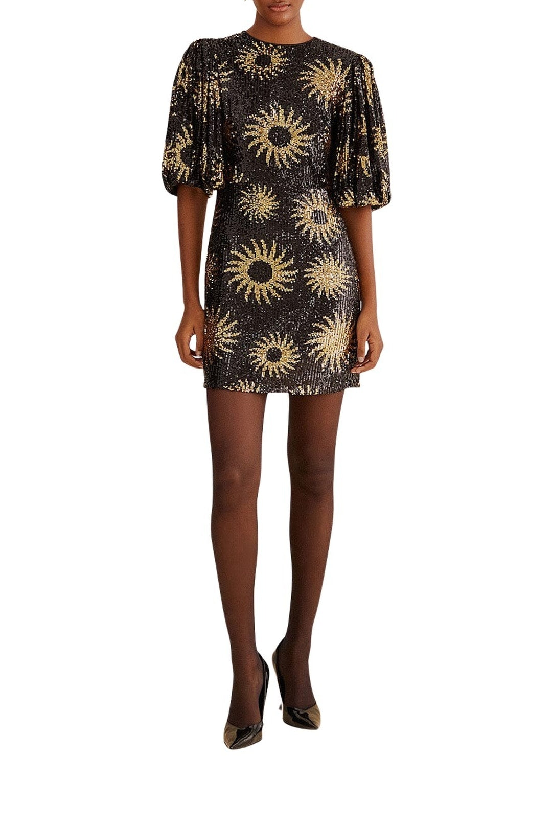 Robe courte Sunny Mood à sequins - Noir