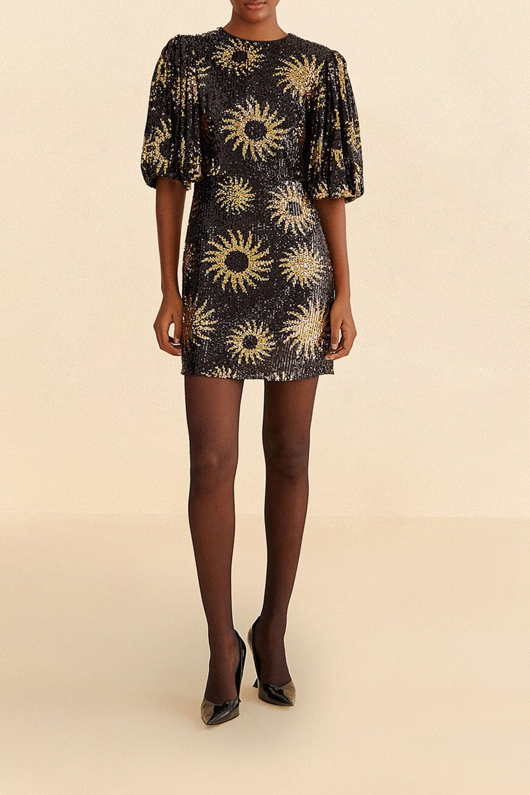 Robe courte Sunny Mood à sequins - Noir