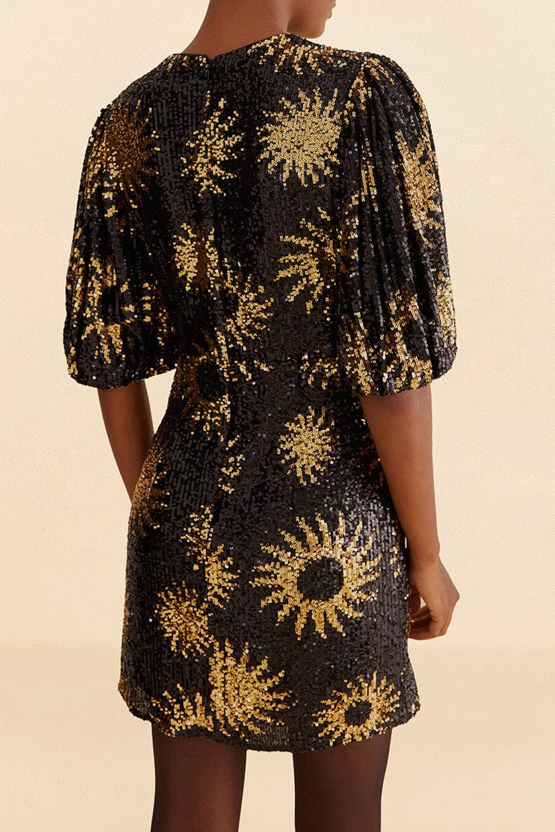 Robe courte Sunny Mood à sequins - Noir