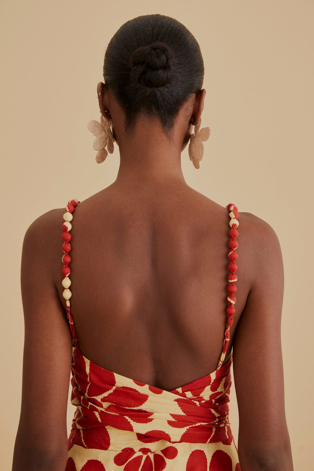 Robe midi sans manches Palermo Red en lin - Rouge