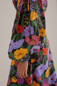 Robe longue Bucolic Garden à découpes en coton - Violet