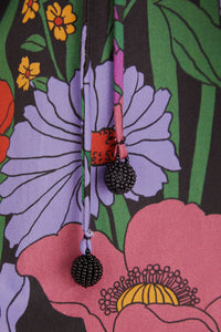 Robe longue Bucolic Garden à découpes en coton - Violet