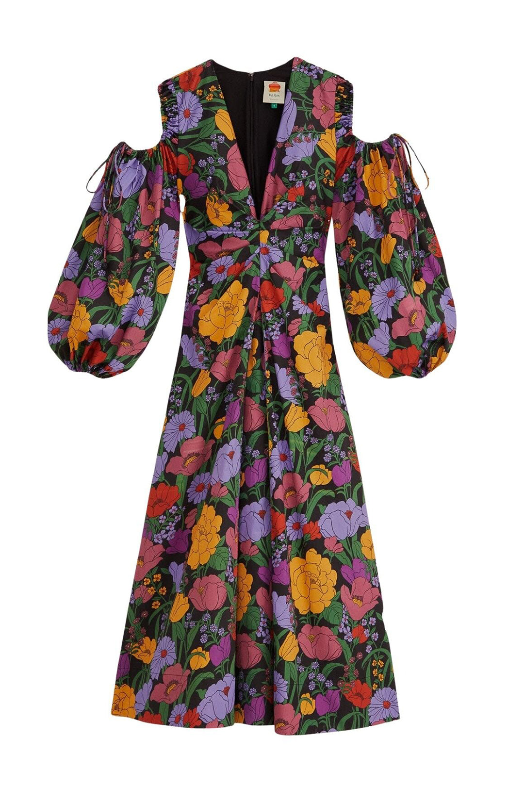 Robe longue Bucolic Garden à découpes en coton - Violet