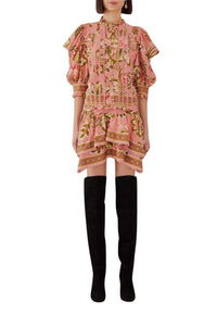 Blouse Aura Floral à manches courtes en coton - Rose