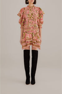 Mini jupe Aura Floral à motif en coton - Rose