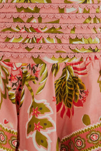 Mini jupe Aura Floral à motif en coton - Rose