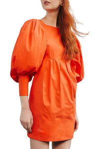 Robe courte à dos nu en coton - Orange