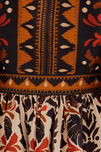 Robe courte à col V et motif Tapisserie Garden - Multicolore