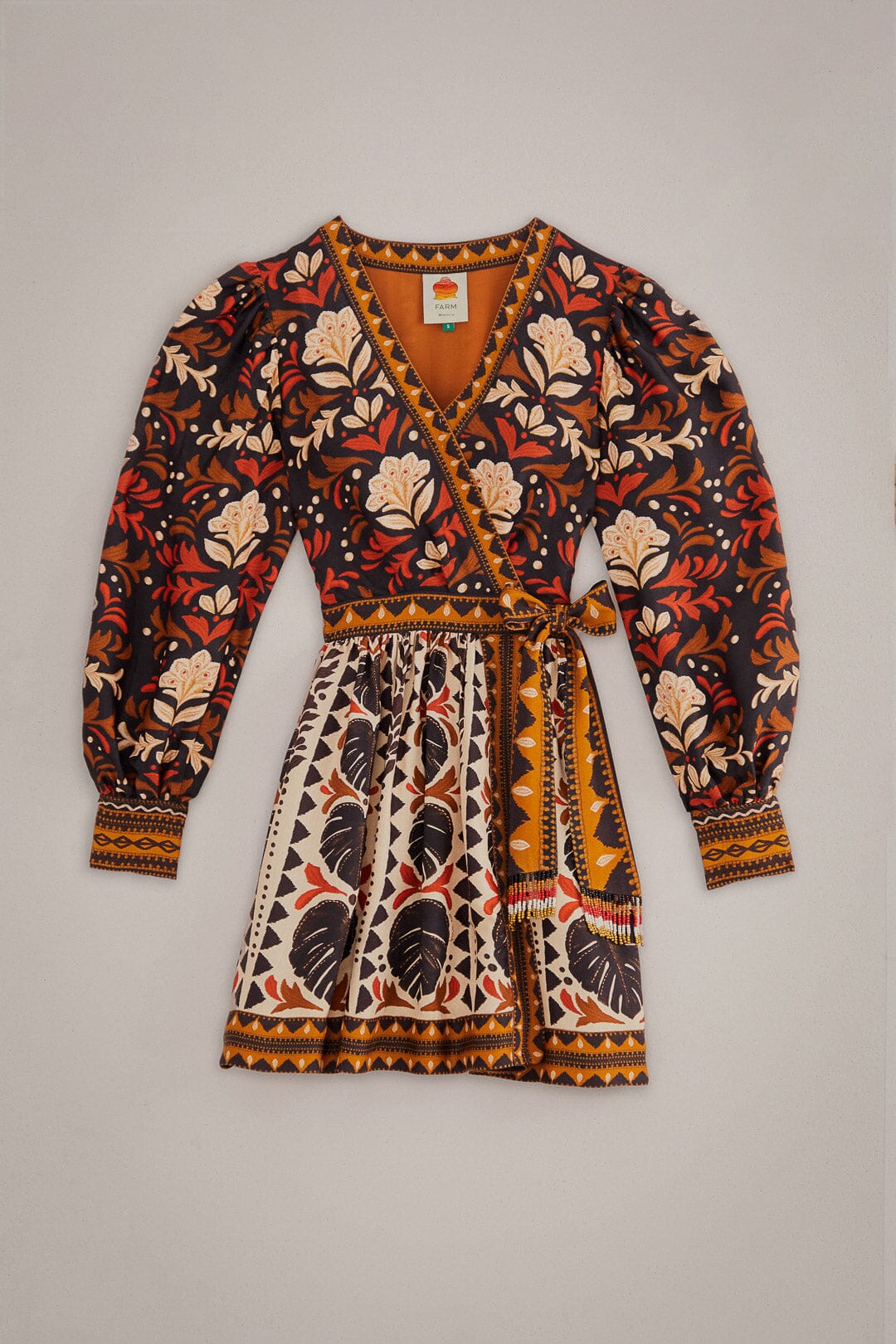 Robe courte à col V et motif Tapisserie Garden - Multicolore