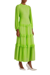 Robe longue Neon à manches longues - Vert
