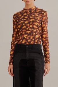 Blouse Desire Léopard en tulle - Marron