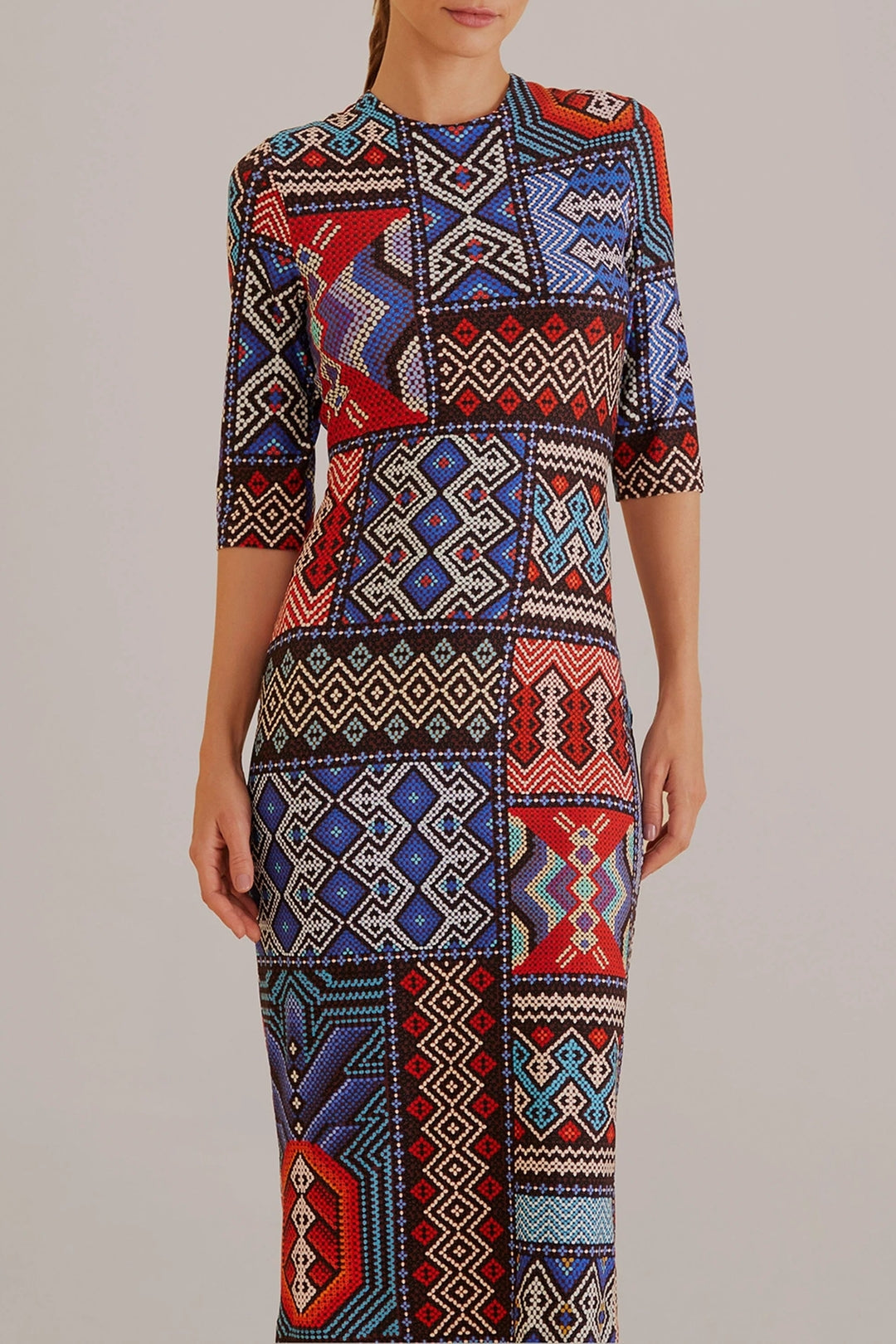 Robe midi Rauti à manches courtes - Multicolore