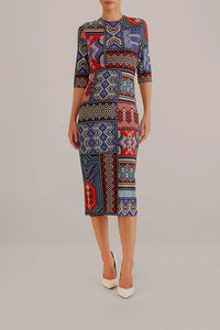 Robe midi Rauti à manches courtes - Multicolore