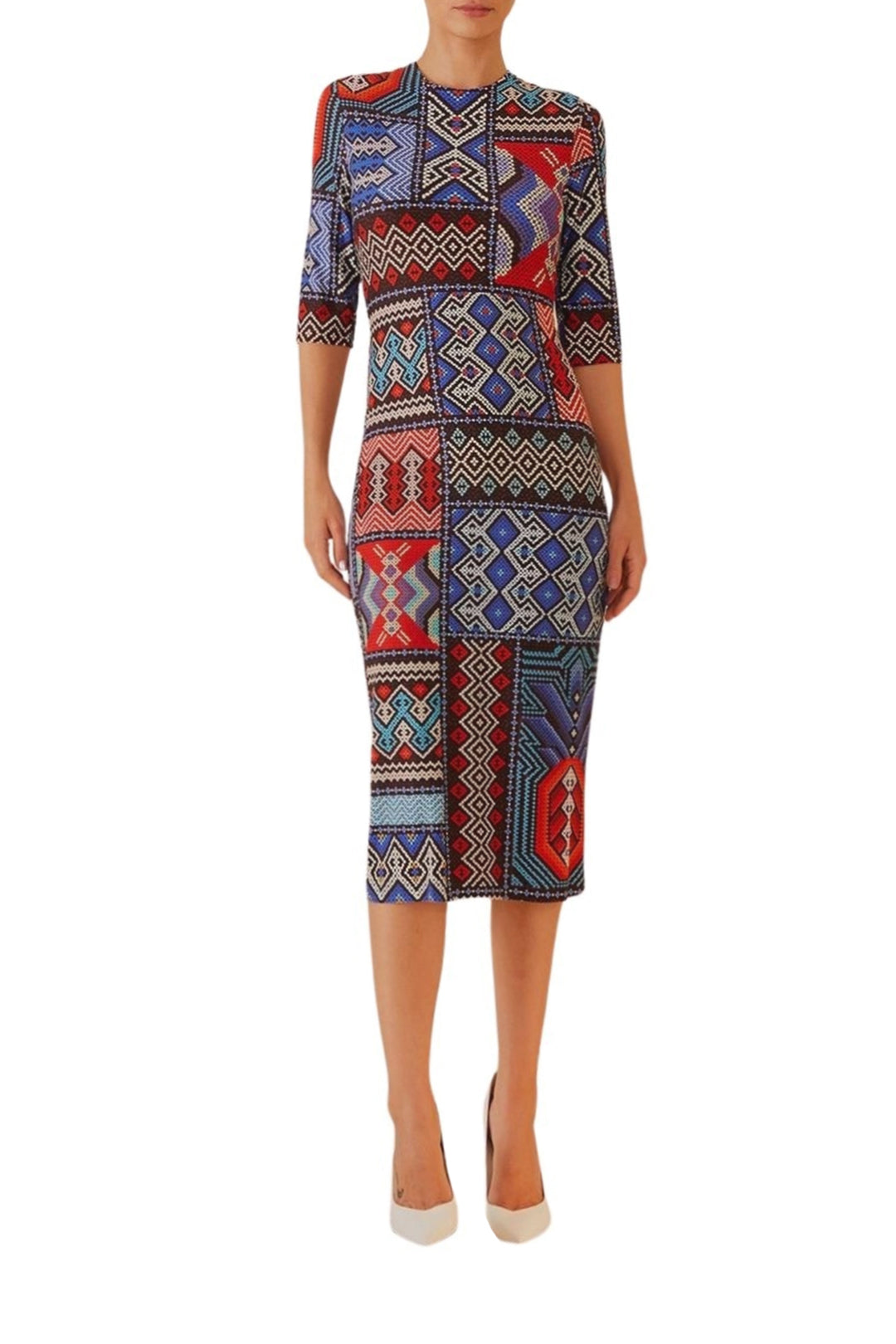 Robe midi Rauti à manches courtes - Multicolore