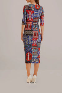 Robe midi Rauti à manches courtes - Multicolore