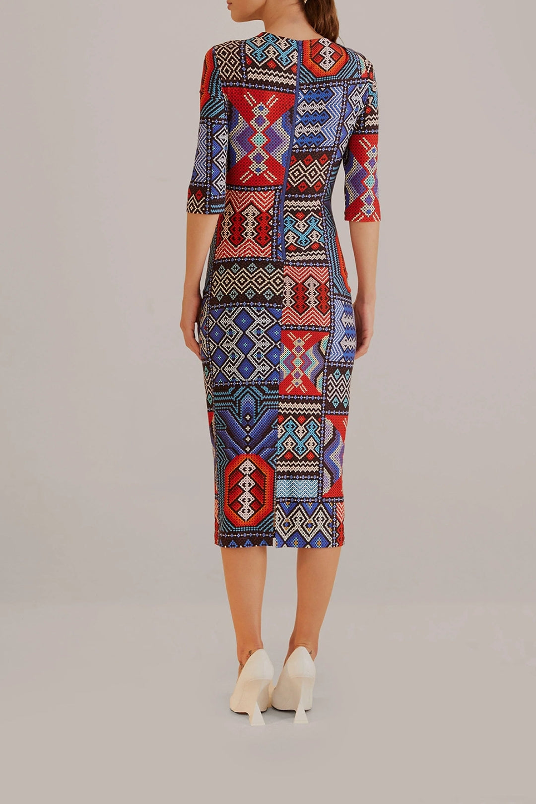 Robe midi Rauti à manches courtes - Multicolore