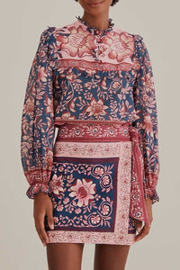 Jupe Ainika à nouer en coton - Rose