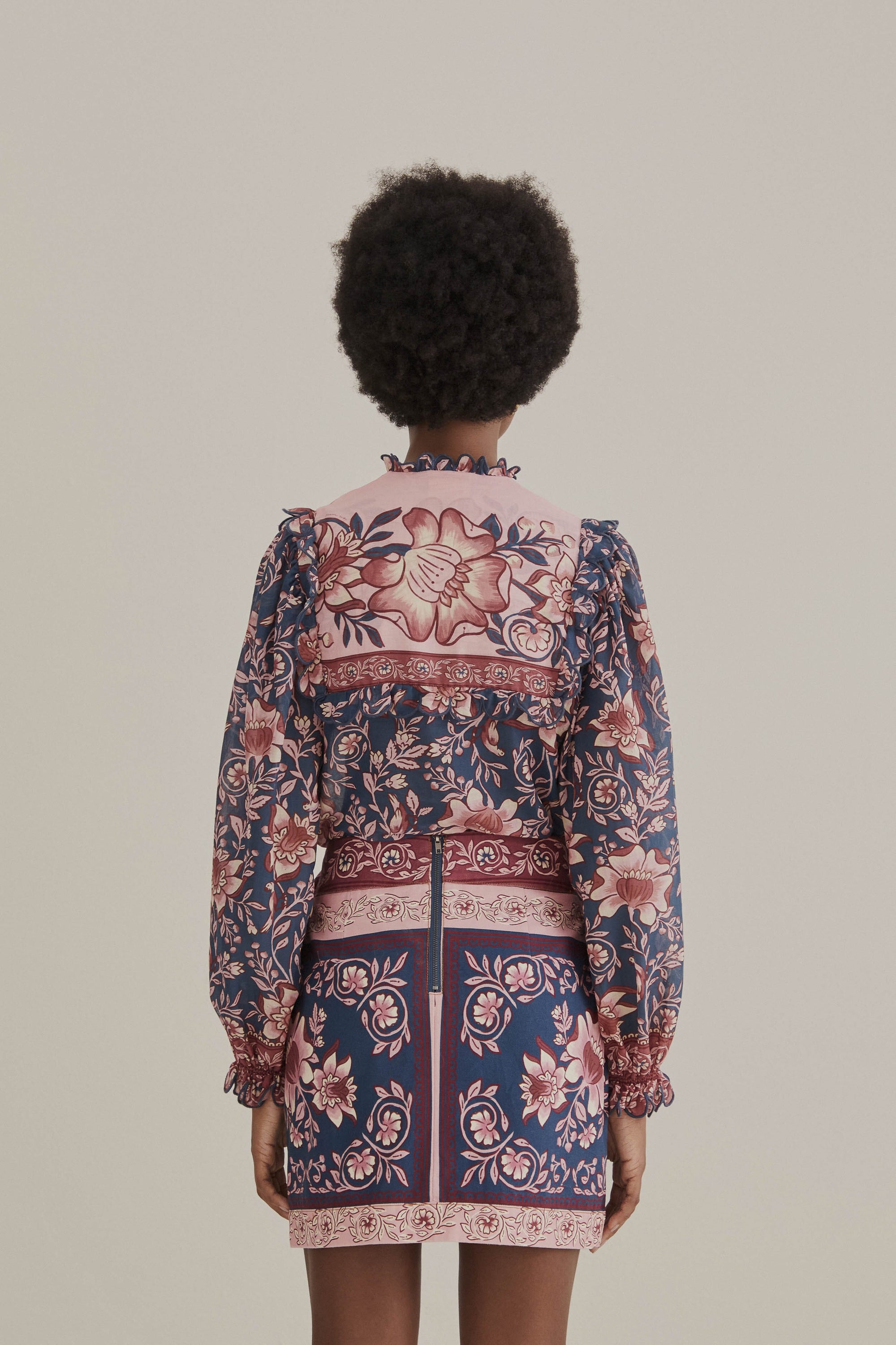 Jupe Ainika à nouer en coton - Rose