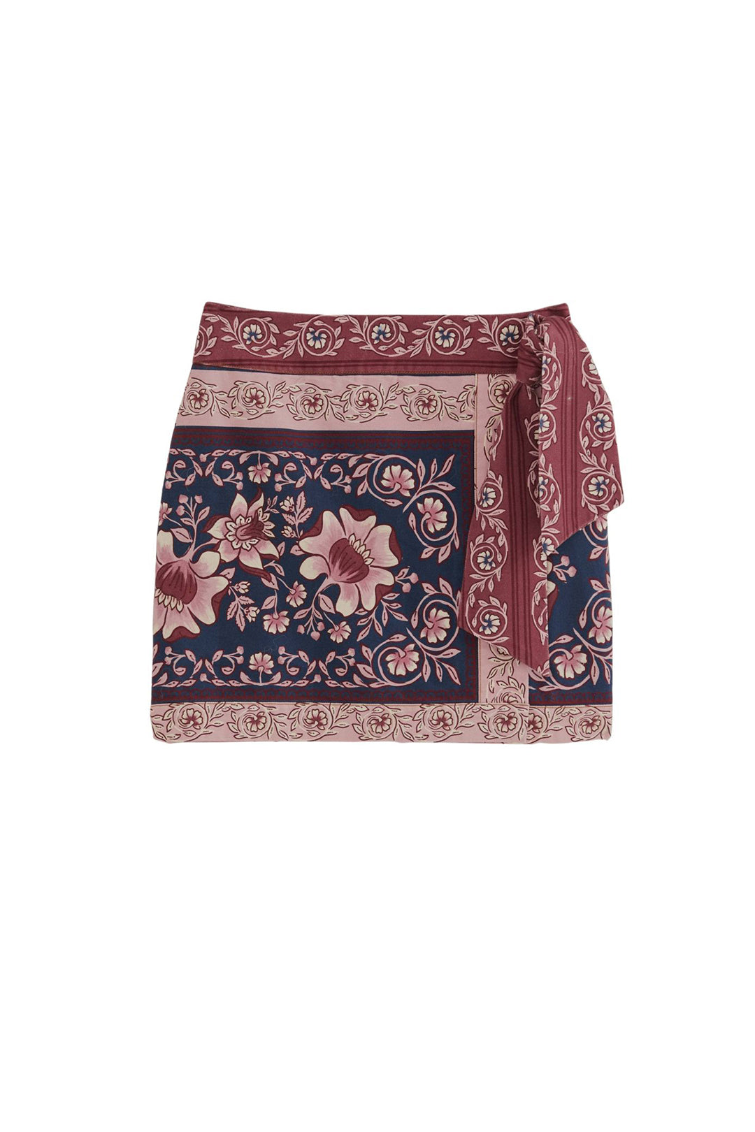 Jupe Ainika à nouer en coton - Rose