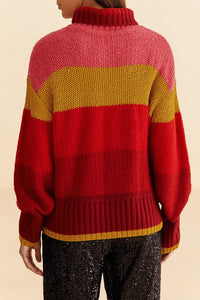 Pull à rayures en maille - Multicolore