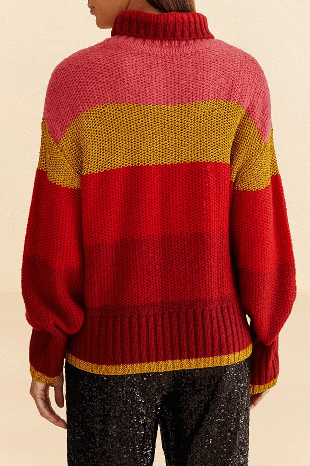 Pull à rayures en maille - Multicolore