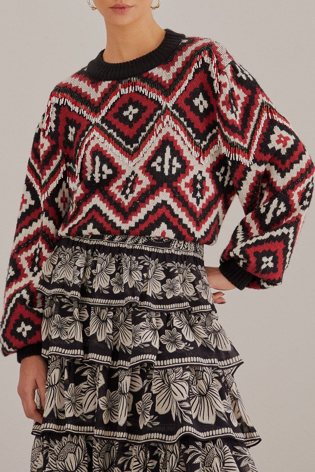 Pull Rauti à perles en maille - Multicolore