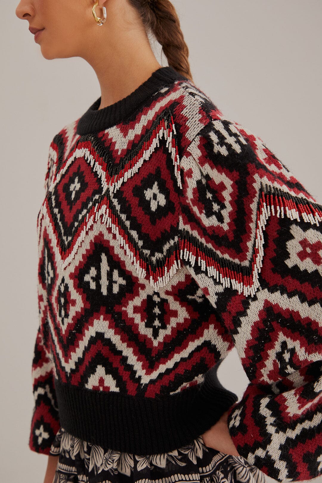 Pull Rauti à perles en maille - Multicolore