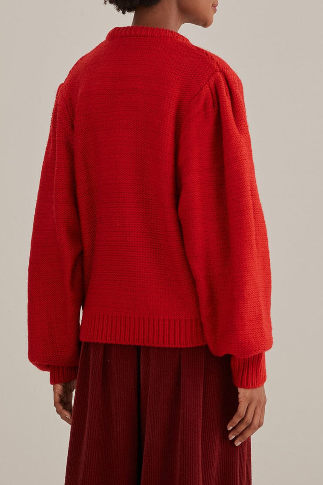 Pull à broderie Amour en maille - Rouge