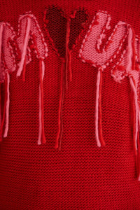 Pull à broderie Amour en maille - Rouge