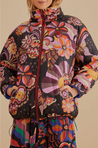 Veste matelassée réversible tricotée - Multicolore