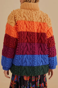 Veste matelassée réversible tricotée - Multicolore