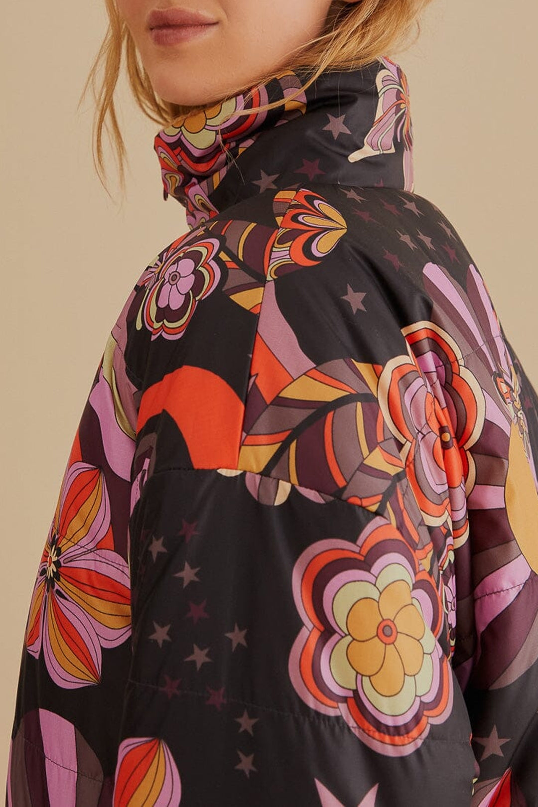 Veste matelassée réversible tricotée - Multicolore
