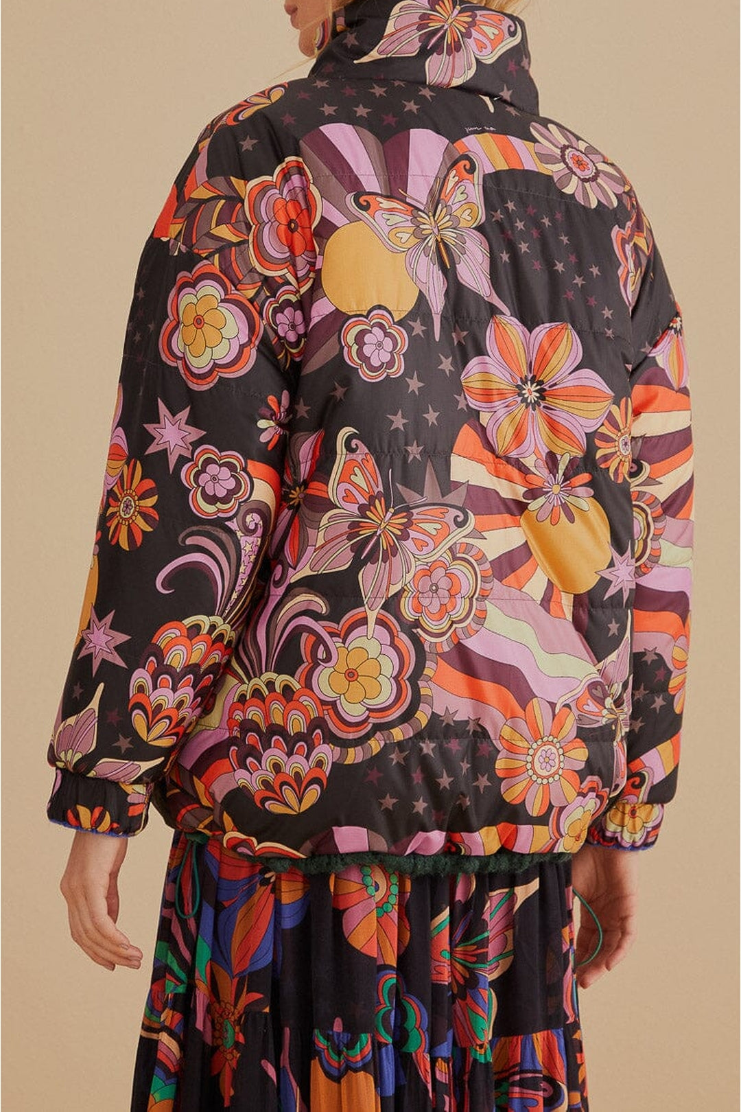 Veste matelassée réversible tricotée - Multicolore