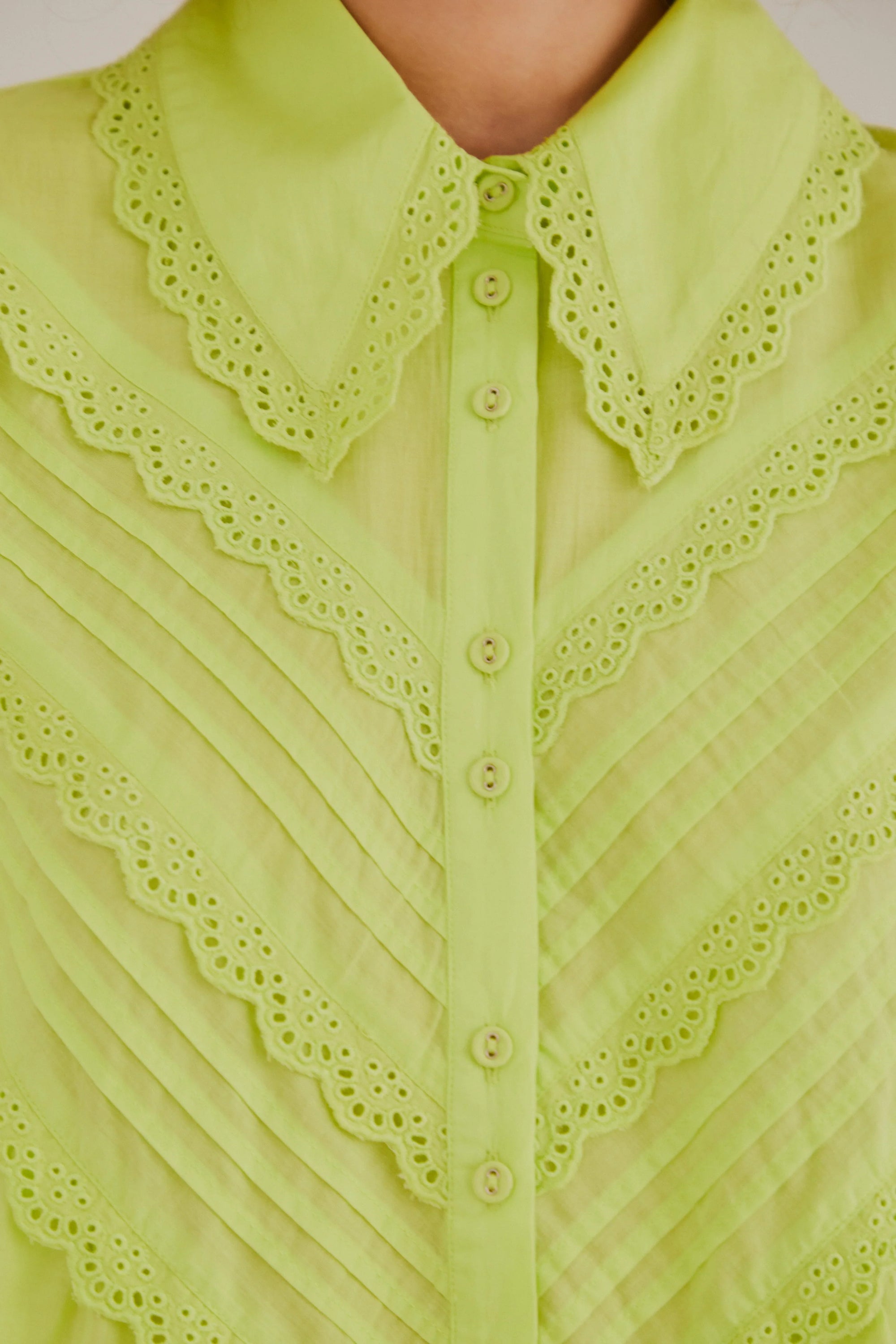 Chemise à manches longues Neon en coton - Vert