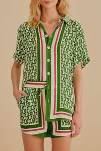 Short à motif d'ananas - Vert