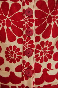 Combi-short Palerme sans manches en lin - Rouge