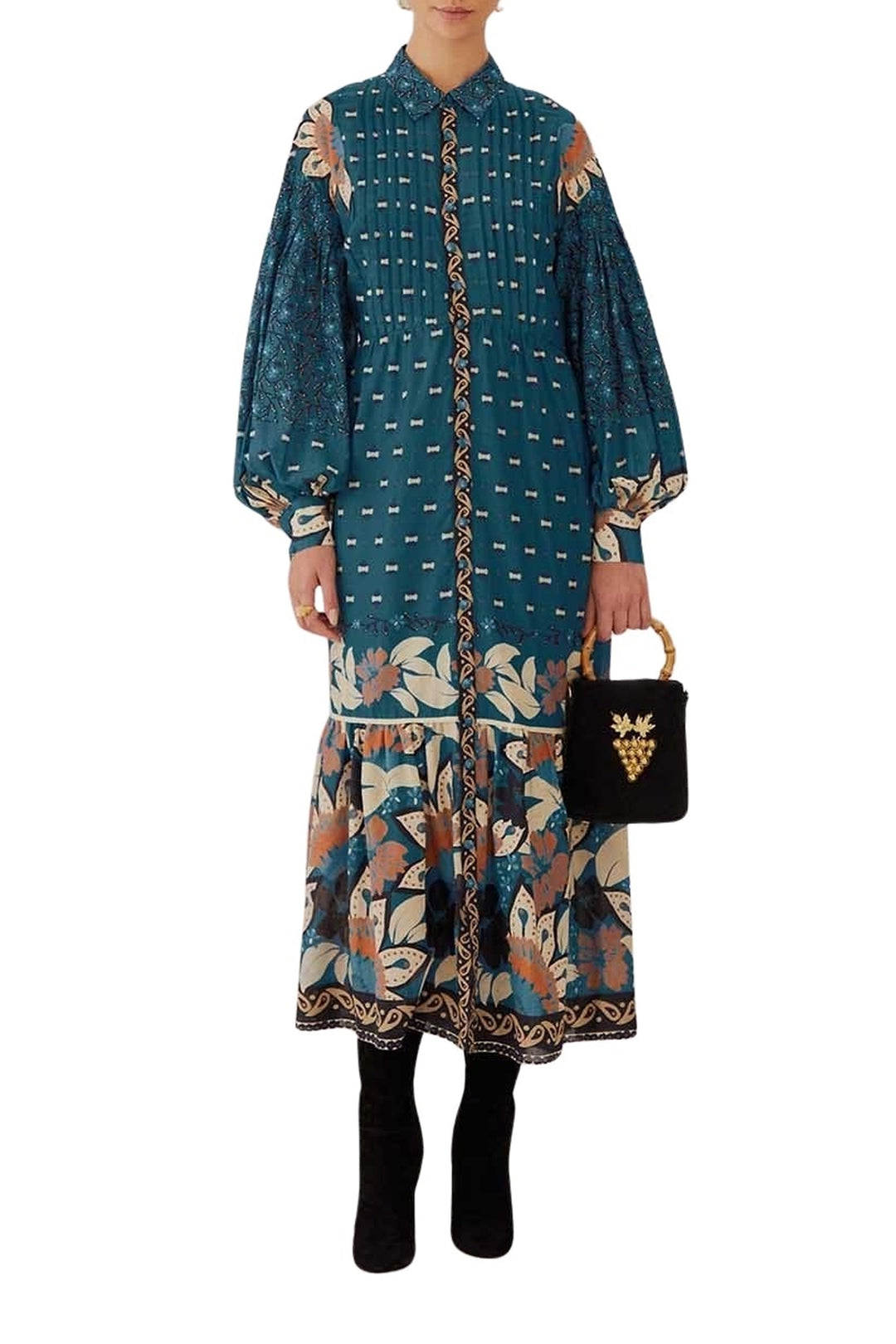 Robe longue Ainika Chill à rayures en coton - Bleu