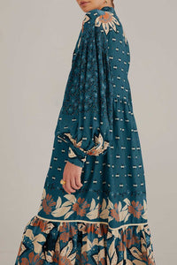 Robe longue Ainika Chill à rayures en coton - Bleu