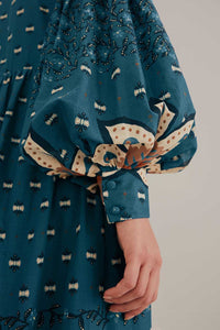 Robe longue Ainika Chill à rayures en coton - Bleu