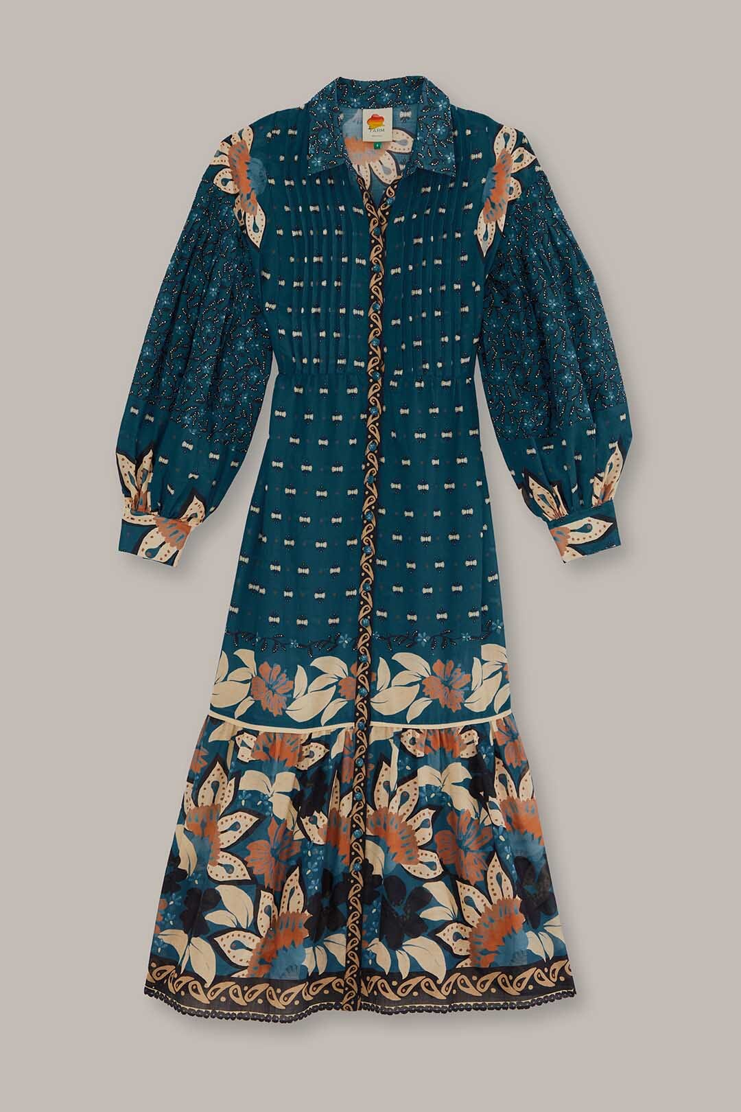 Robe longue Ainika Chill à rayures en coton - Bleu