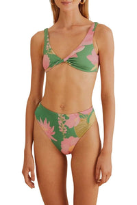 Bas de bikini réversible Winter Garden - Vert